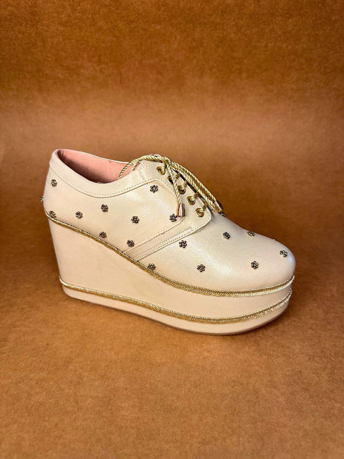 Gold Minimalist Wedge Sneaker