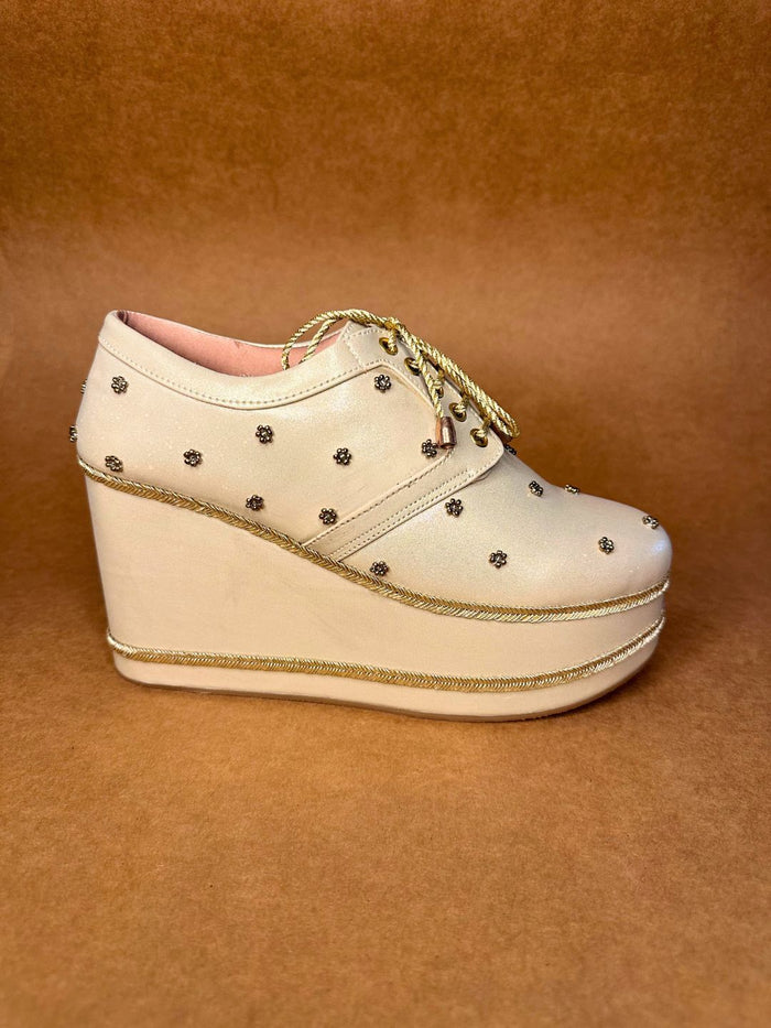 Gold Minimalist Wedge Sneaker