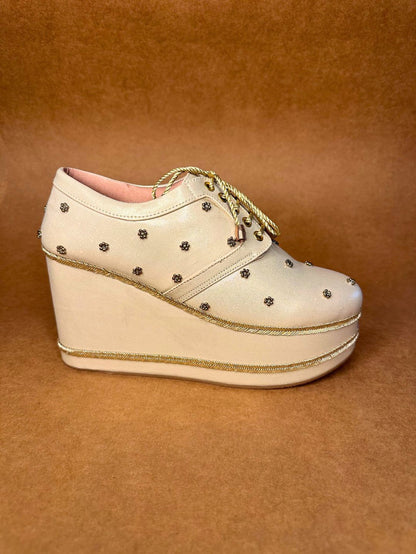 Gold Minimalist Wedge Sneaker