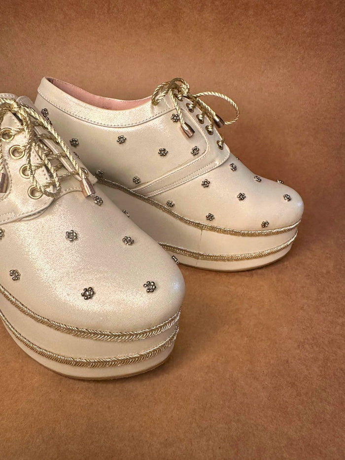 Gold Minimalist Wedge Sneaker