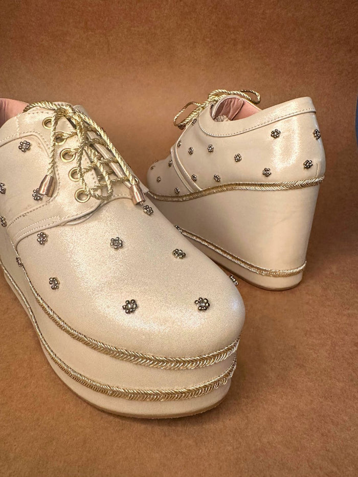 Gold Minimalist Wedge Sneaker