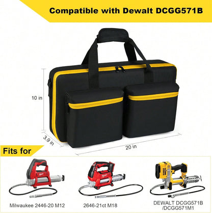 Grease Gun Case Compatible With Grease Gun 20v DCGG571B/ Grease Gun M18 2646-20/M12 2446-20, Carrying Case Compatible With Grease Gun, Battery & Charger​, Bag Only