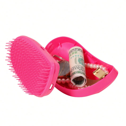Hair Comb With Hidden Money Pouch, Privacy Storage Box For Travel Jewelry, Cash And Rings, Hair Massage Comb
