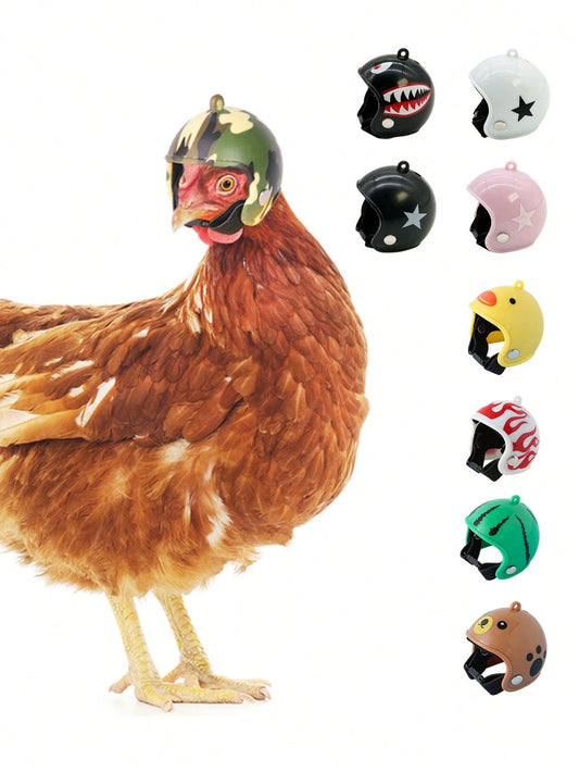 Hen Helmet, Pet Chicken Safety Helmet, Funny Bird Hen Hat Headpiece, Bird Toy Head Protection Helmet, Small Pet Safety Cap Accessory, Suitable For Chickens, Birds, Parrots, Cockatoos, Hamsters