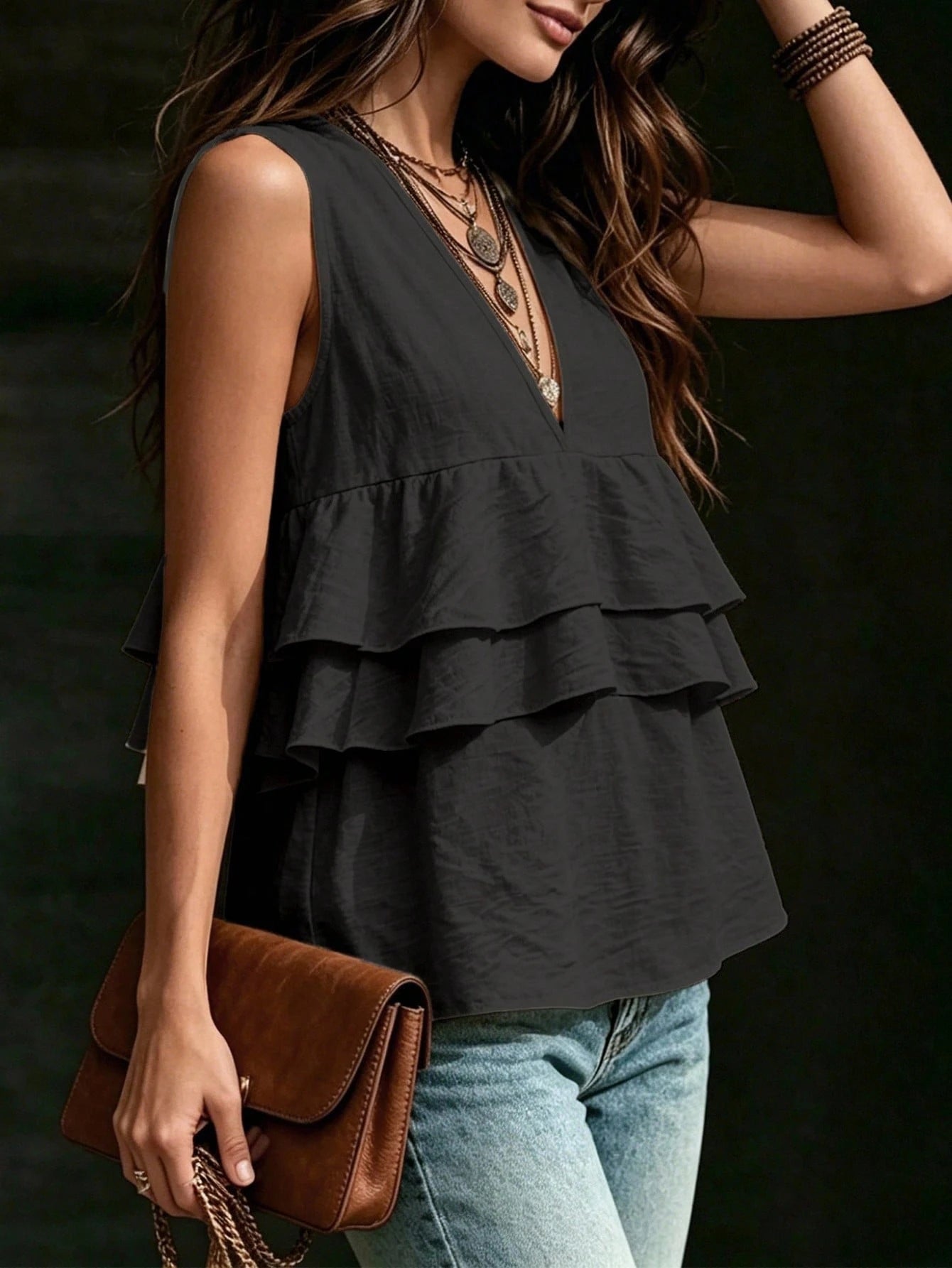 Holidaya New Summer Khaki Women's Tank Top, Elegant Casual Tank Top, Simple Khaki Top, Holiday Beach Vacation Top For Women