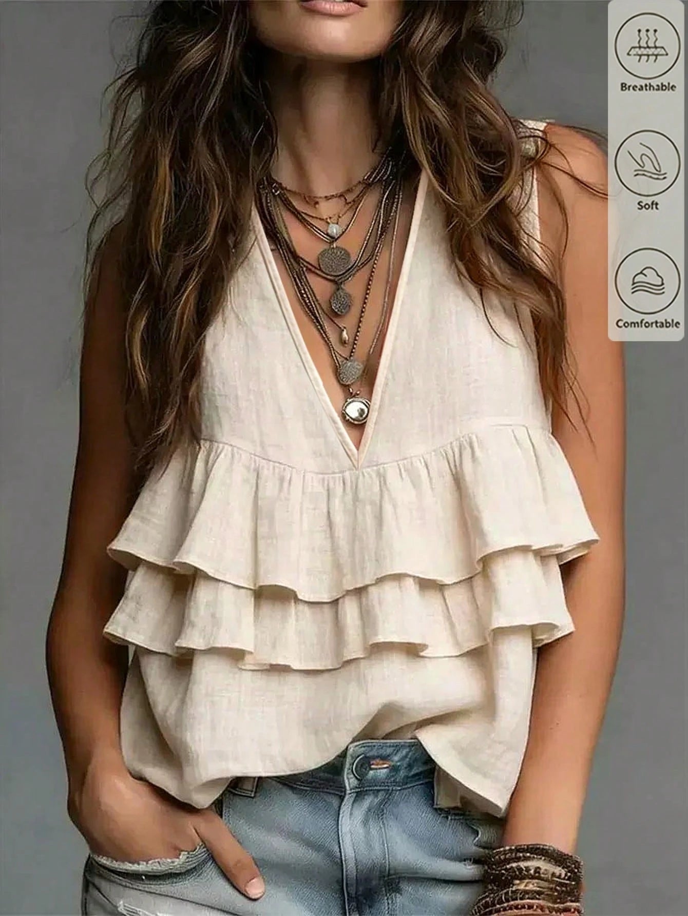 Holidaya New Summer Khaki Women's Tank Top, Elegant Casual Tank Top, Simple Khaki Top, Holiday Beach Vacation Top For Women