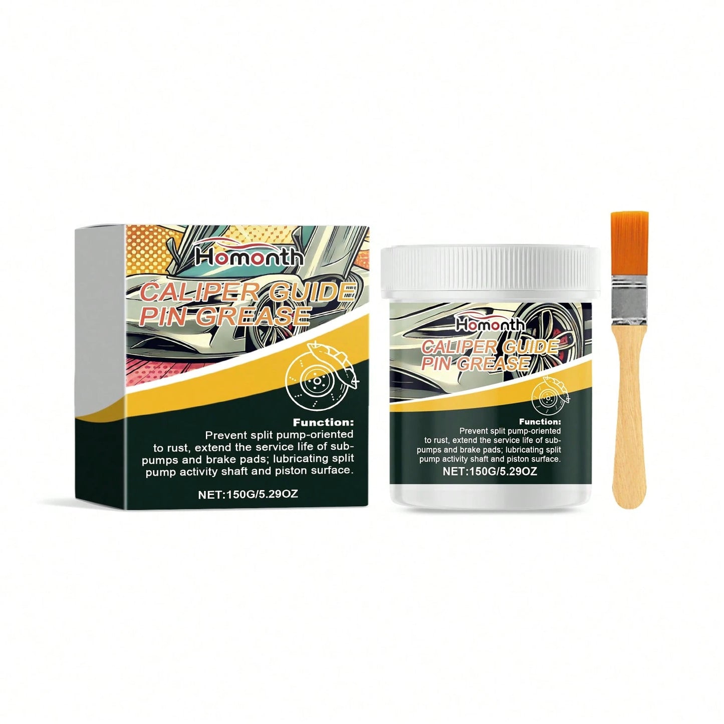 Homonth Car Brake Caliper Grease Silicone-Based Lubricant Caliper Anti-Seize Maintenance Grease