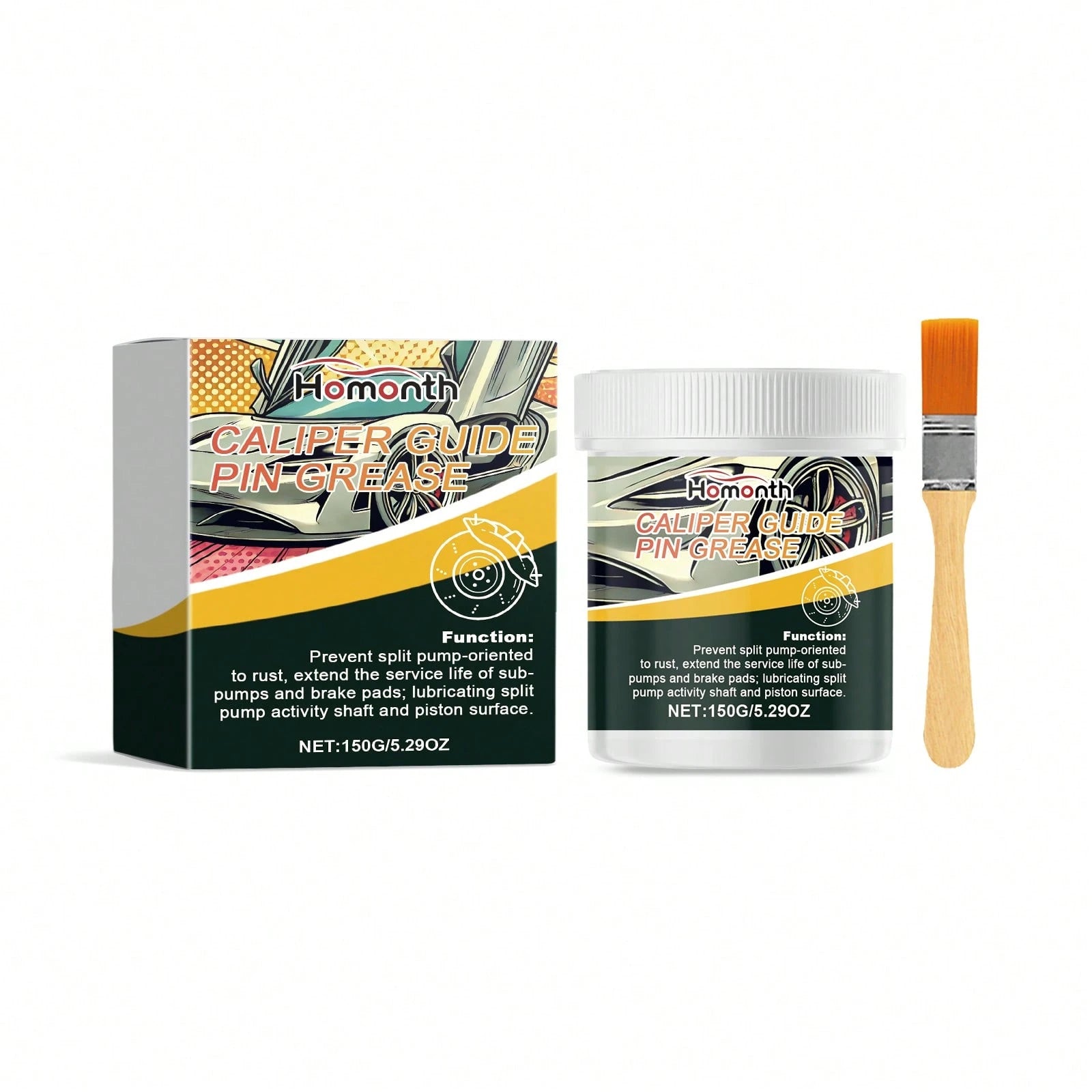 Homonth Car Brake Caliper Grease Silicone-Based Lubricant Caliper Anti-Seize Maintenance Grease