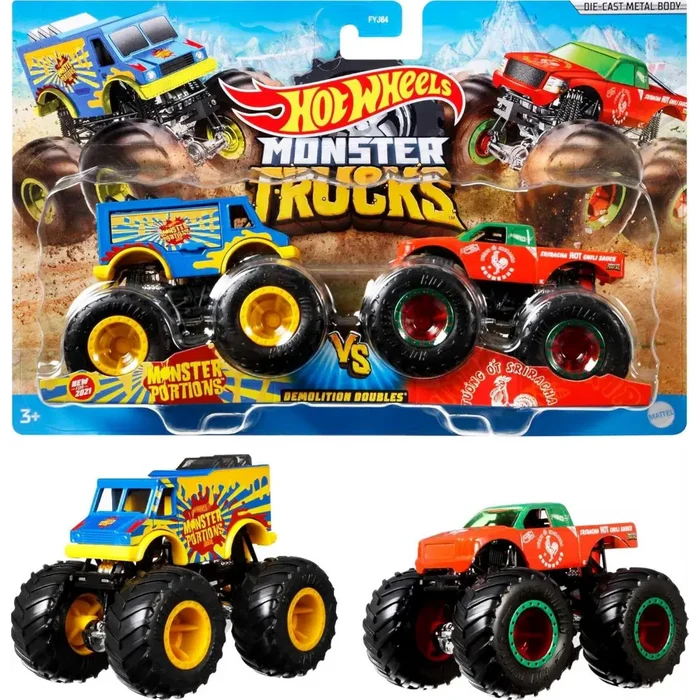 Hot Wheels Monster Trucks 1:64 Scale Demolition Doubles Assortment