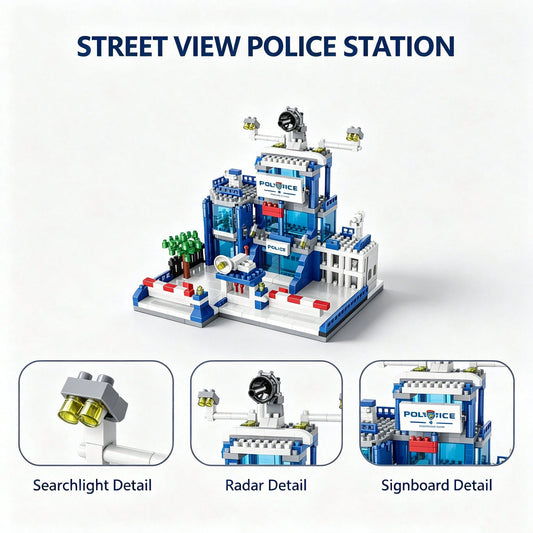 Hotel Street Scene, Police Station, Rainbow Treehouse Building Blocks Toy, Colorful Leaves And Cozy House Design, 852 Mini Particles Stress Relief Assembly, Perfect Gift For Back To School/Christmas/E