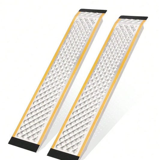 Huisuilinss Aluminum Shed Ramp,Anti-Slip Loading Ramp With Punch Plate Surface,Lawn Mower Ramp For Shed For Lawn Mower ATV Motorcycle,2PCS