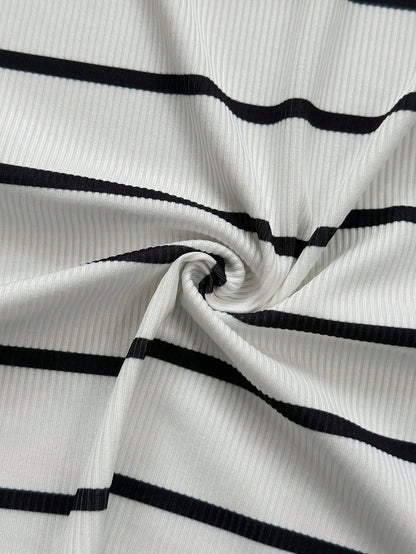 INAWLY French Style V-Neck Waist Cinched A-Line Knit Dress