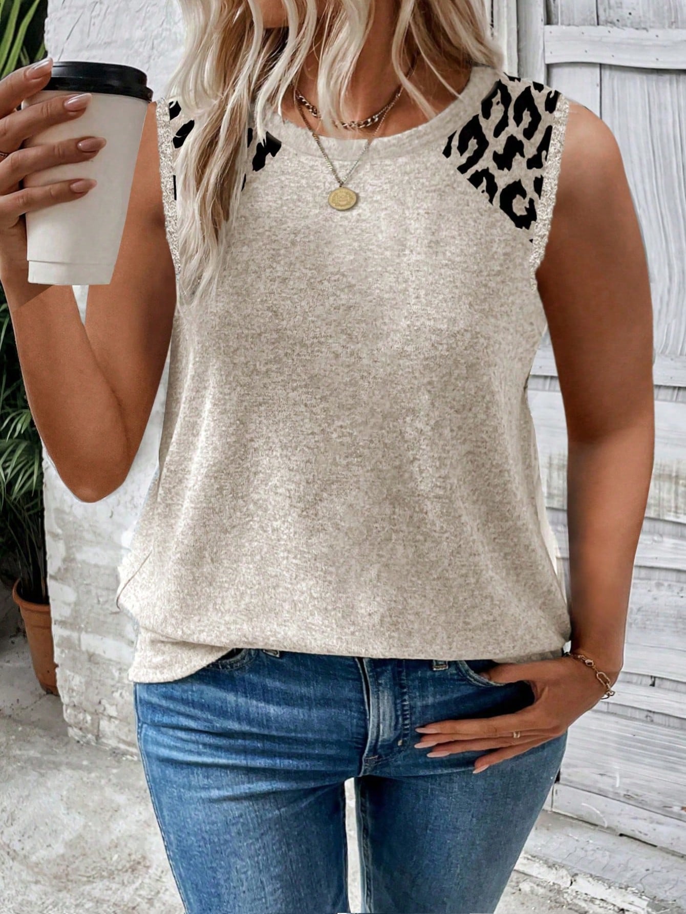 INAWLY Summer Casual Stylish Round Neck Print Plus Size Tank Top And Top Graphic Tees Women Tops