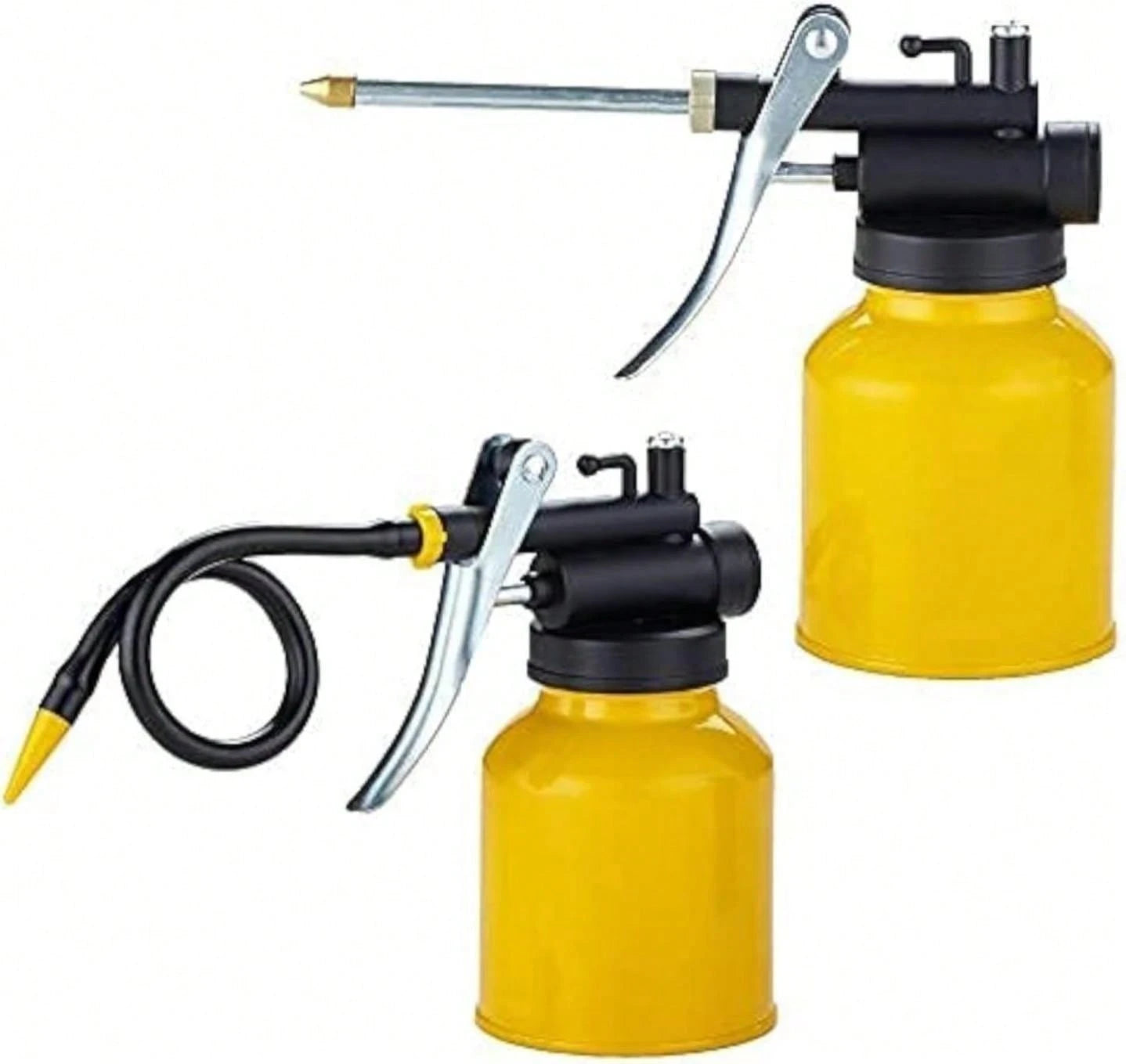 JUNCHI Hand Pump Oiler Can Professional Level 8 Oz Capacity Pump Oiler With Metal &Amp; Long Flex Spout