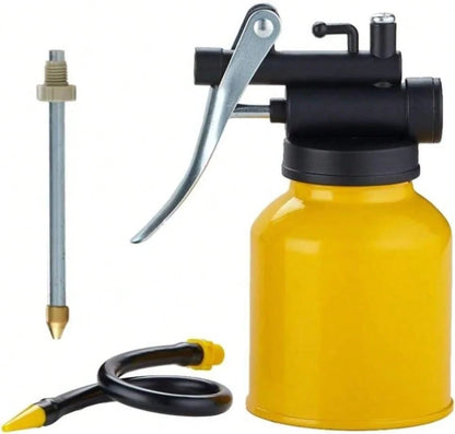 JUNCHI Hand Pump Oiler Can Professional Level 8 Oz Capacity Pump Oiler With Metal &Amp; Long Flex Spout