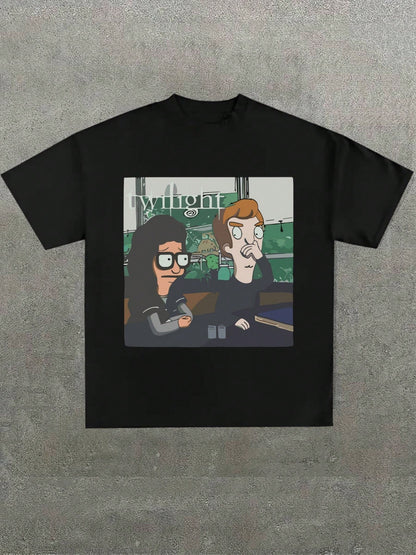 King Of The Hill' Parody Black T-Shirt,Casual Digital Print Pure Heavy Cotton T Shirt,220g Cotton T-Shirt,Gift,Summer,Unisex