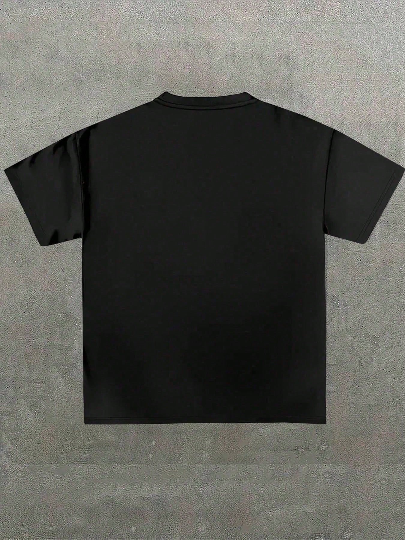 King Of The Hill' Parody Black T-Shirt,Casual Digital Print Pure Heavy Cotton T Shirt,220g Cotton T-Shirt,Gift,Summer,Unisex