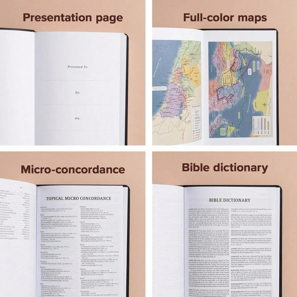 KJV Gift And Award Bible, Black Imitation Leather, KJV Holy Bible, Red Letter, Pure Cambridge Text, Presentation Page, Easy-To-Read Bible MCM Type