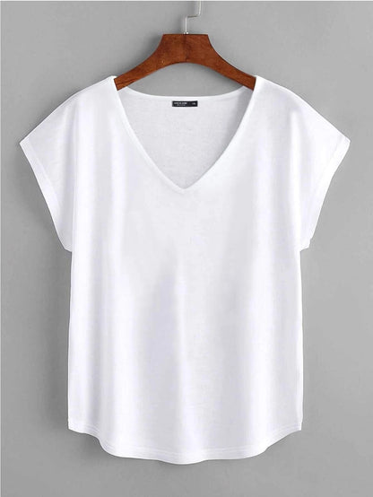 Lacomfia Plus Solid Dolman Sleeve Tee