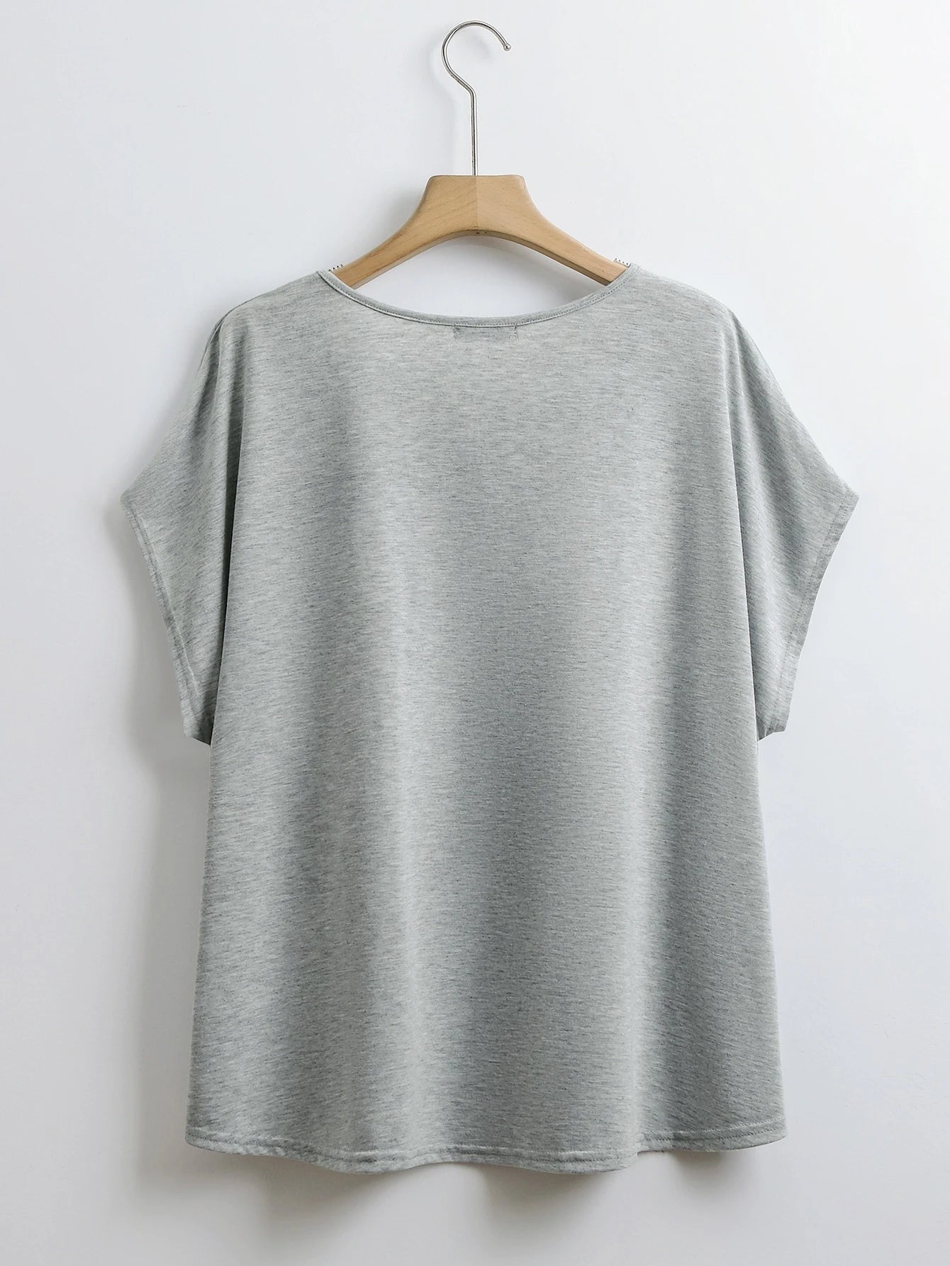 Lacomfia Plus Solid Dolman Sleeve Tee