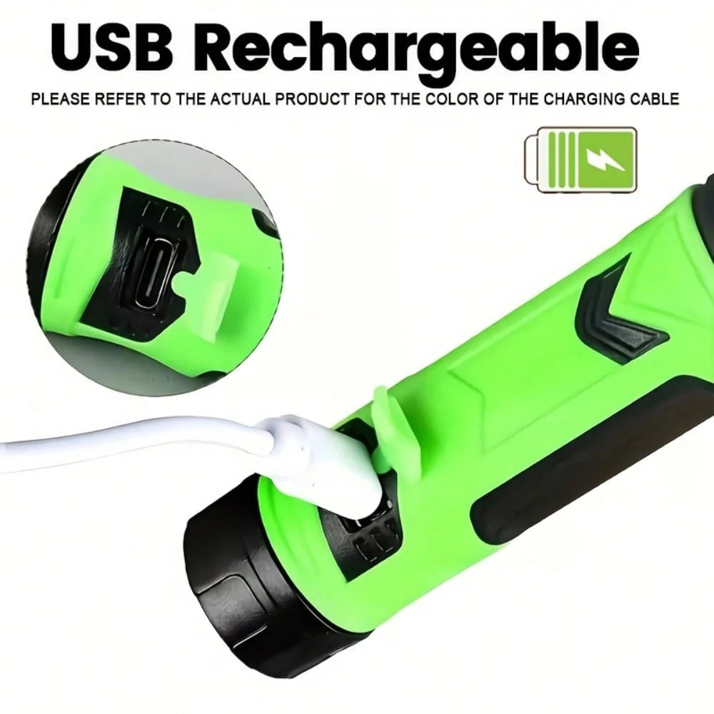 LED USB Rechargeable Hands Free Flashlight, 2 Light Modes Neck Reading Lamp, Portable Work Light For Running, Knitting, Repairing, Fishing, Emergency, Adjustable Angle Compact Torch