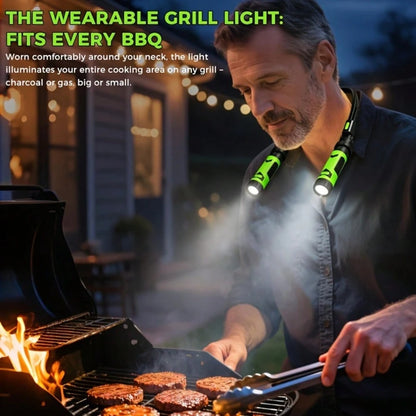 LED USB Rechargeable Hands Free Flashlight, 2 Light Modes Neck Reading Lamp, Portable Work Light For Running, Knitting, Repairing, Fishing, Emergency, Adjustable Angle Compact Torch