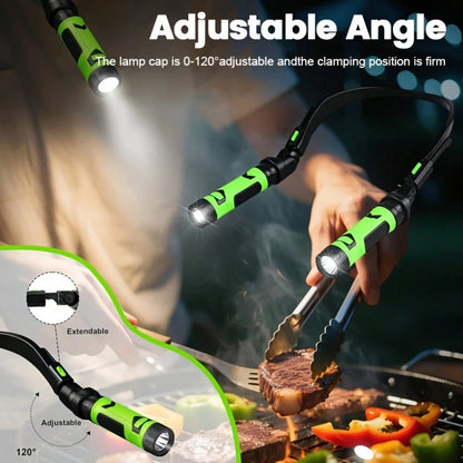LED USB Rechargeable Hands Free Flashlight, 2 Light Modes Neck Reading Lamp, Portable Work Light For Running, Knitting, Repairing, Fishing, Emergency, Adjustable Angle Compact Torch