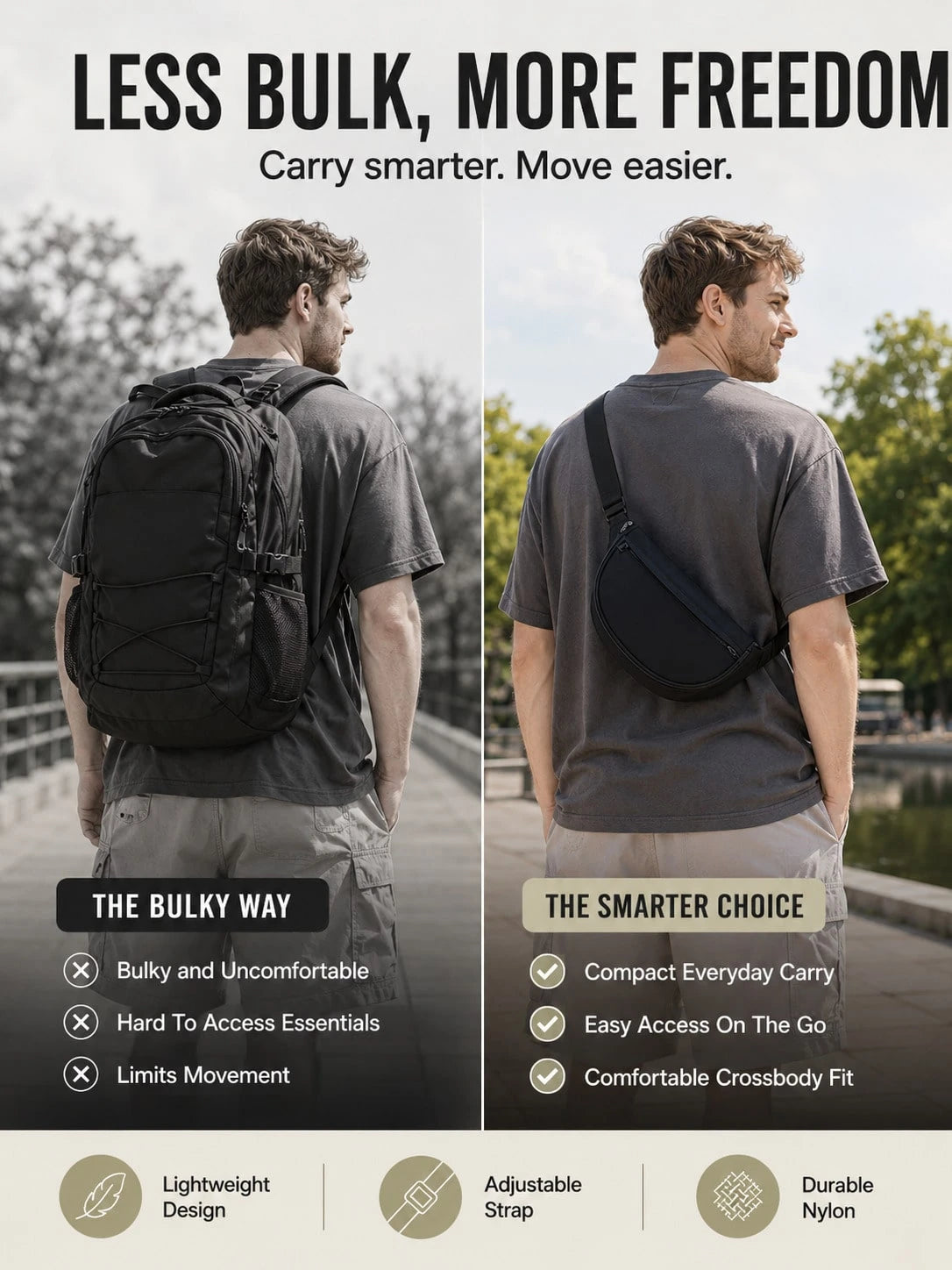 Lightweight Bum Bags, Multi-Layered Design, Casual, Stylish, And Versatile, Perfect For Outdoor Sports, Campus Life, Cycling, Hiking, Camping, And Vacations/ A Great Choice For The Back-To-School Sea