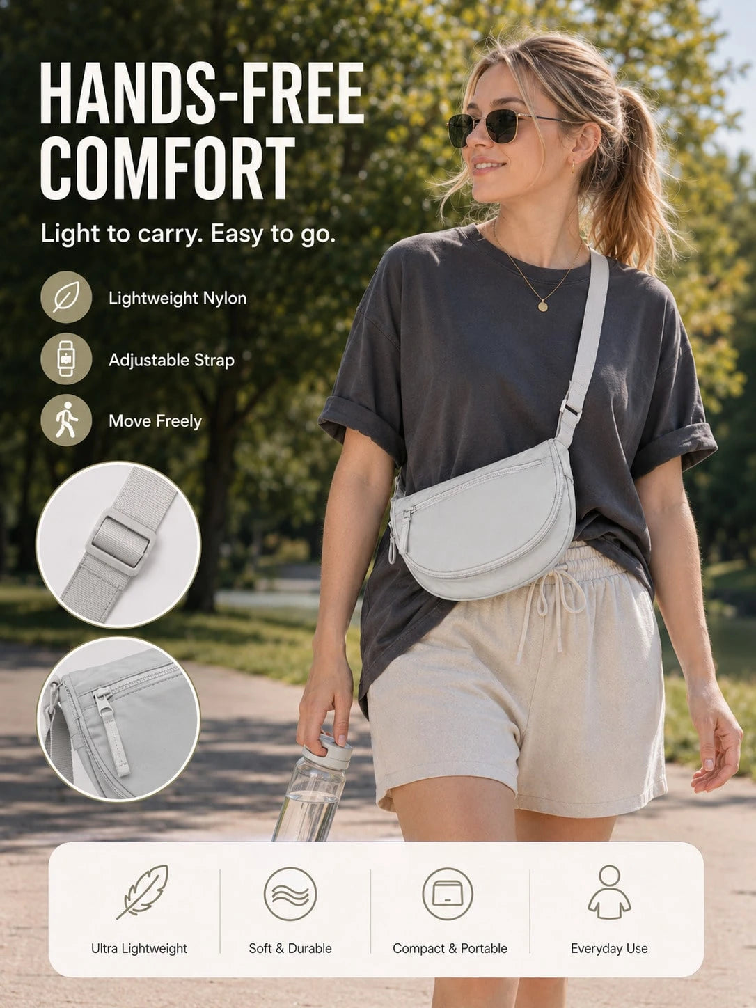 Lightweight Bum Bags, Multi-Layered Design, Casual, Stylish, And Versatile, Perfect For Outdoor Sports, Campus Life, Cycling, Hiking, Camping, And Vacations/ A Great Choice For The Back-To-School Sea