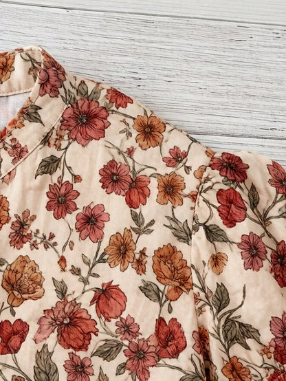 Linhara Zanzea Plus Size Women V-Neck Printed Blouse,Beige Summer Boho Vacation Holiday Floral Print Top,Elegant Casual New Arrival Beautiful Latest Tops Fall