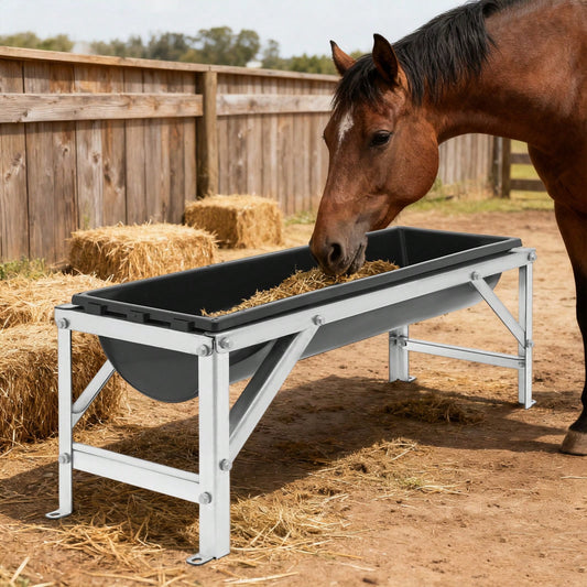Long Large Capacity Livestock Feed Trough With Stand 9.25Gal Dual Sided For Christmas Farm Use