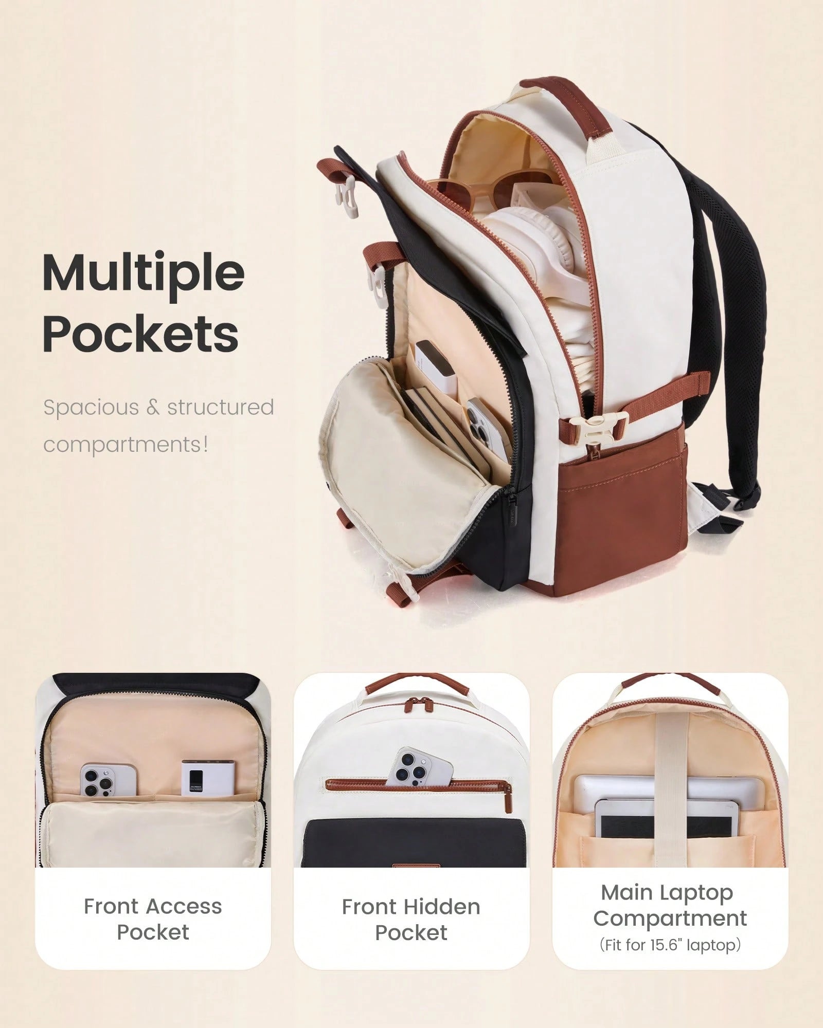 LOVEVOOK School Backpack For Teen Girls,Casual School Backpack 14-18 Teenage 15.6 Inch Laptop Bookbag, Cute Big Student Laptop Backpack For College Women Middle High School Travel Daypack