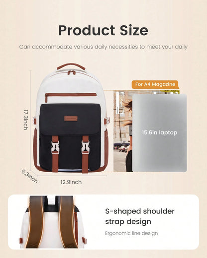 LOVEVOOK School Backpack For Teen Girls,Casual School Backpack 14-18 Teenage 15.6 Inch Laptop Bookbag, Cute Big Student Laptop Backpack For College Women Middle High School Travel Daypack
