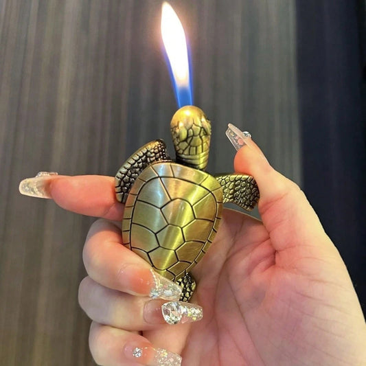 Lucky Wealth Attracting Turtle Lighter- High-Value, Creative, Unique, Refillable, Straight Torch Lighter QQJW