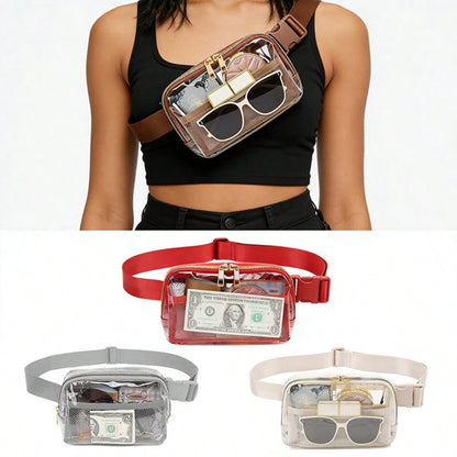 Lulu Same Style PVC Transparent Plastic Cosmetic Bag, Outdoor Sports Running Phone Pouch, Versatile Crossbody Bag For Men & Women, Jelly Bag