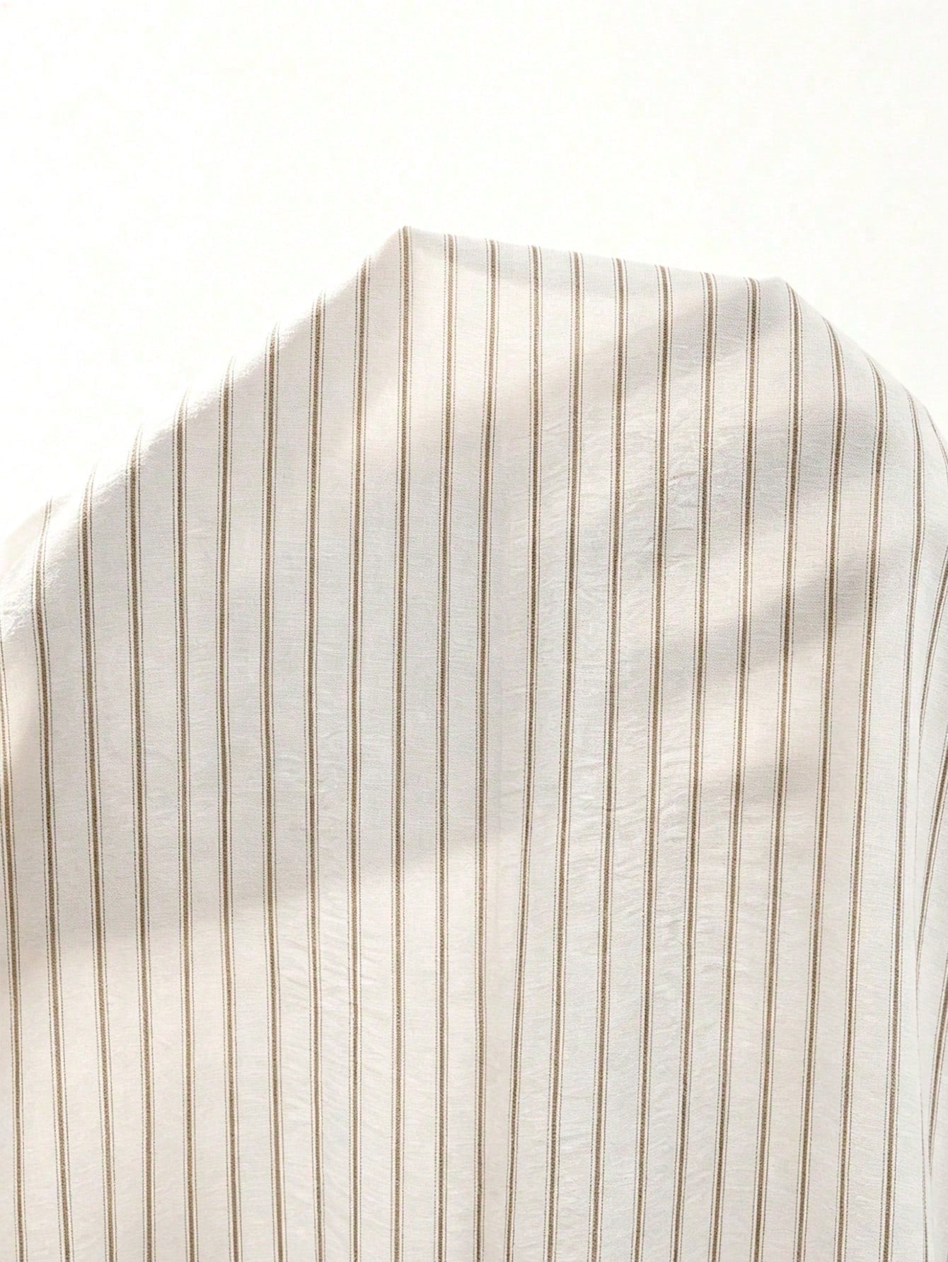 LUNE CURVE Plus Size Women's Woven Casual Striped V-Neck Business Casual Summer Shirt
