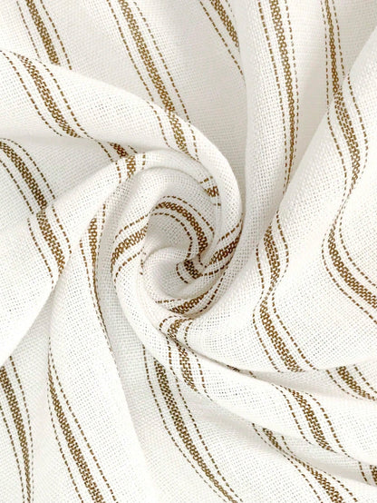 LUNE CURVE Plus Size Women's Woven Casual Striped V-Neck Business Casual Summer Shirt