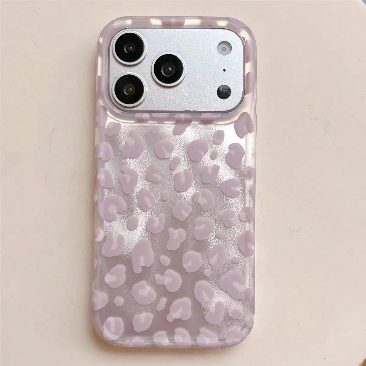 Luxury Leopard Print & Shell Pattern Phone Case, Suitable For IPhone 17 Pro Max, 17 Pro, 17 Air, 17, 16, 15, 14 Plus, 13, 12 Pro Max, 11, Fashionable Anti-Drop Back Cover
