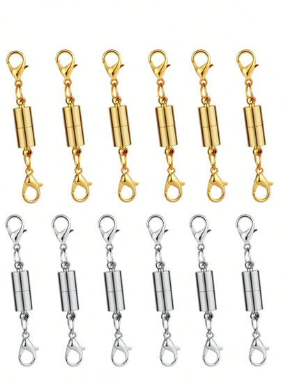 Magnetic Necklace Clasp And Rings. Necklace Extender With Strong Magnets. Magnetic Clasps For Making Necklaces And Bracelets. Gold And Silver Plated