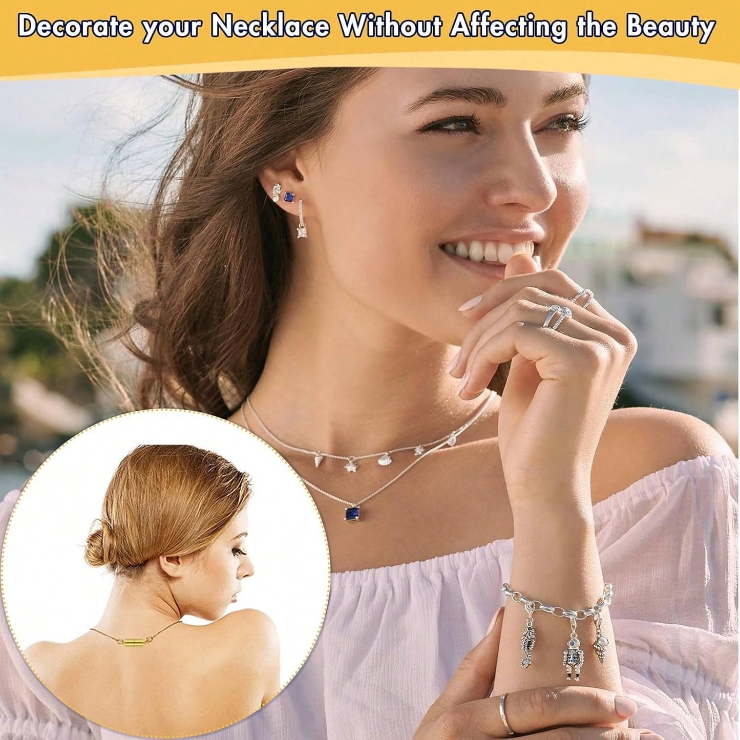 Magnetic Necklace Clasp And Rings. Necklace Extender With Strong Magnets. Magnetic Clasps For Making Necklaces And Bracelets. Gold And Silver Plated