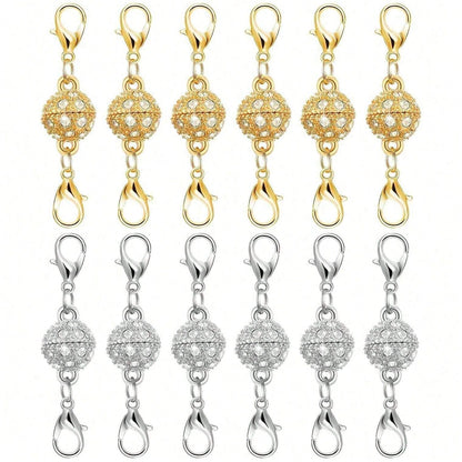 Magnetic Necklace Clasp And Rings. Necklace Extender With Strong Magnets. Magnetic Clasps For Making Necklaces And Bracelets. Gold And Silver Plated