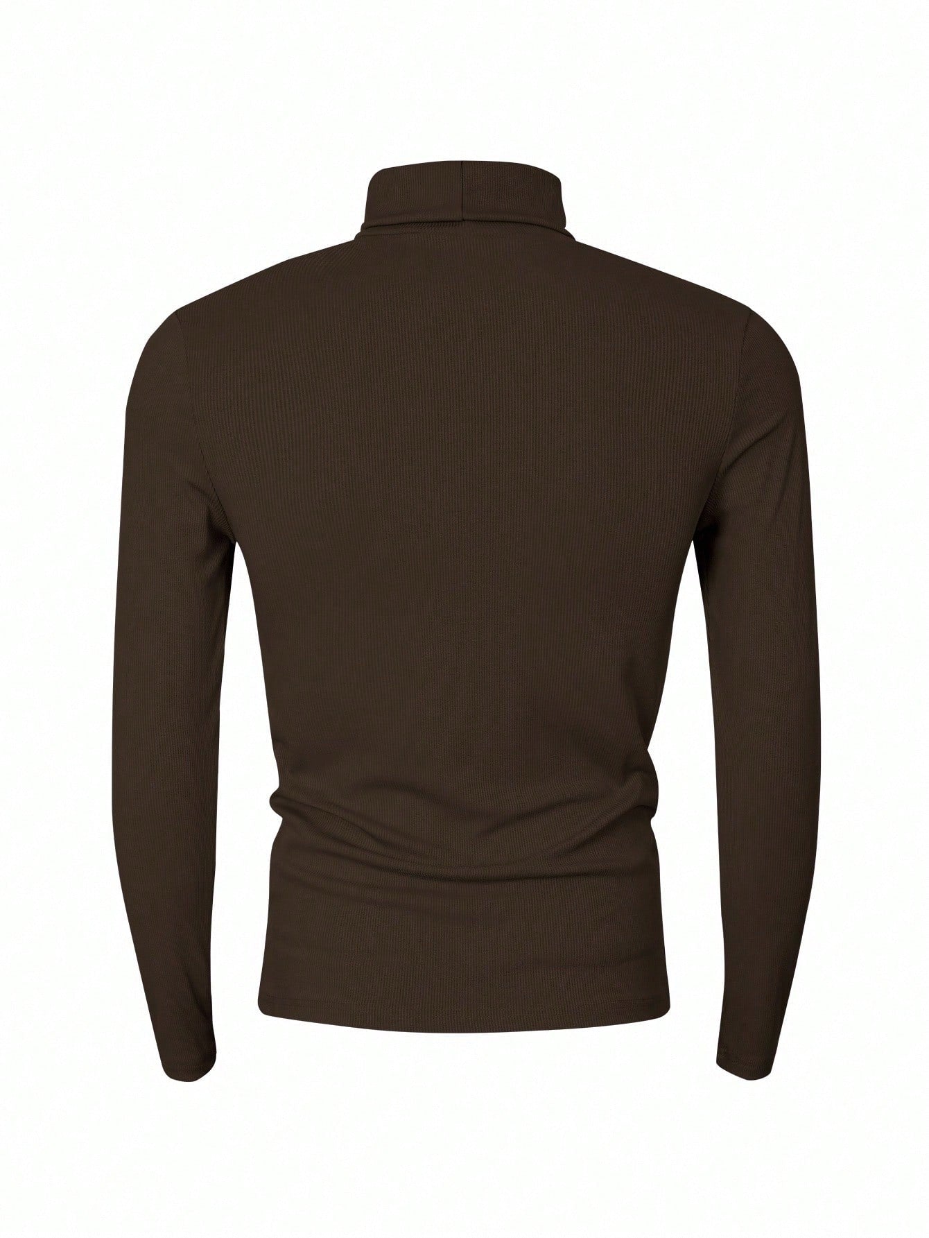 Manfinity Dauomo Men's Casual Solid Color Turtleneck Slim Fit Long Sleeve T-Shirt, Autumn/Winter, Fall