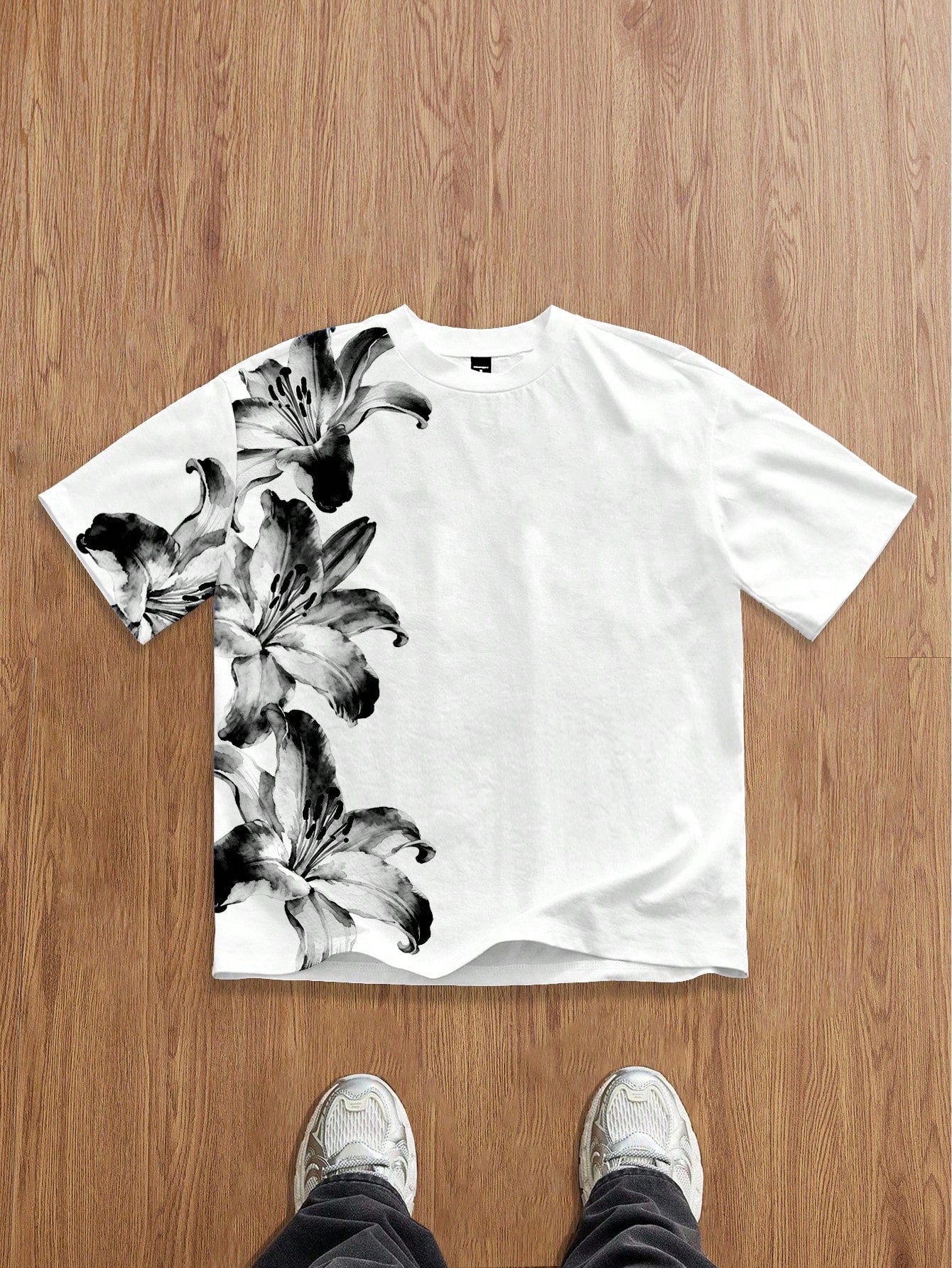 Manfinity Joysei Men's Casual Floral Print T-Shirt, Summer, Holiday