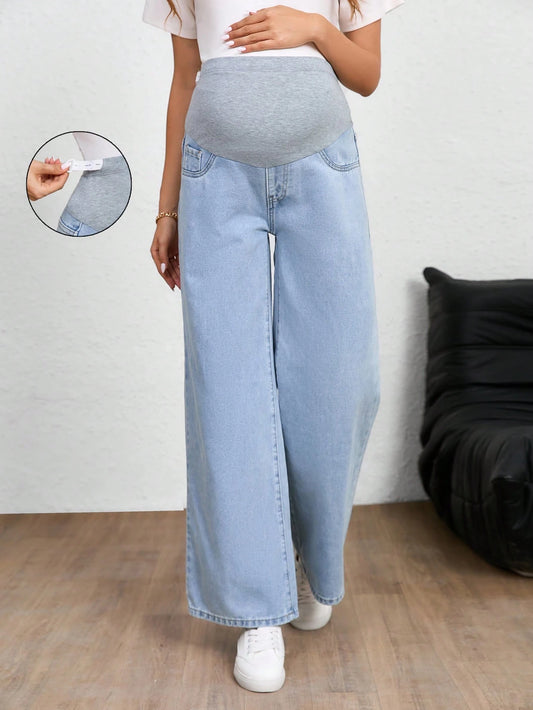 Maternity Jeans, Solid Color, Fashion Suitable For Summer