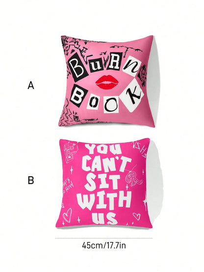 Mean Girls| 1 Pc Cute Decorative Pillow Cover (Pillow Insert Not Included), 45*45 Cm, Plush Fabric, Comfortable & Soft, Suitable For Home Decor, Car,Gift Ideas