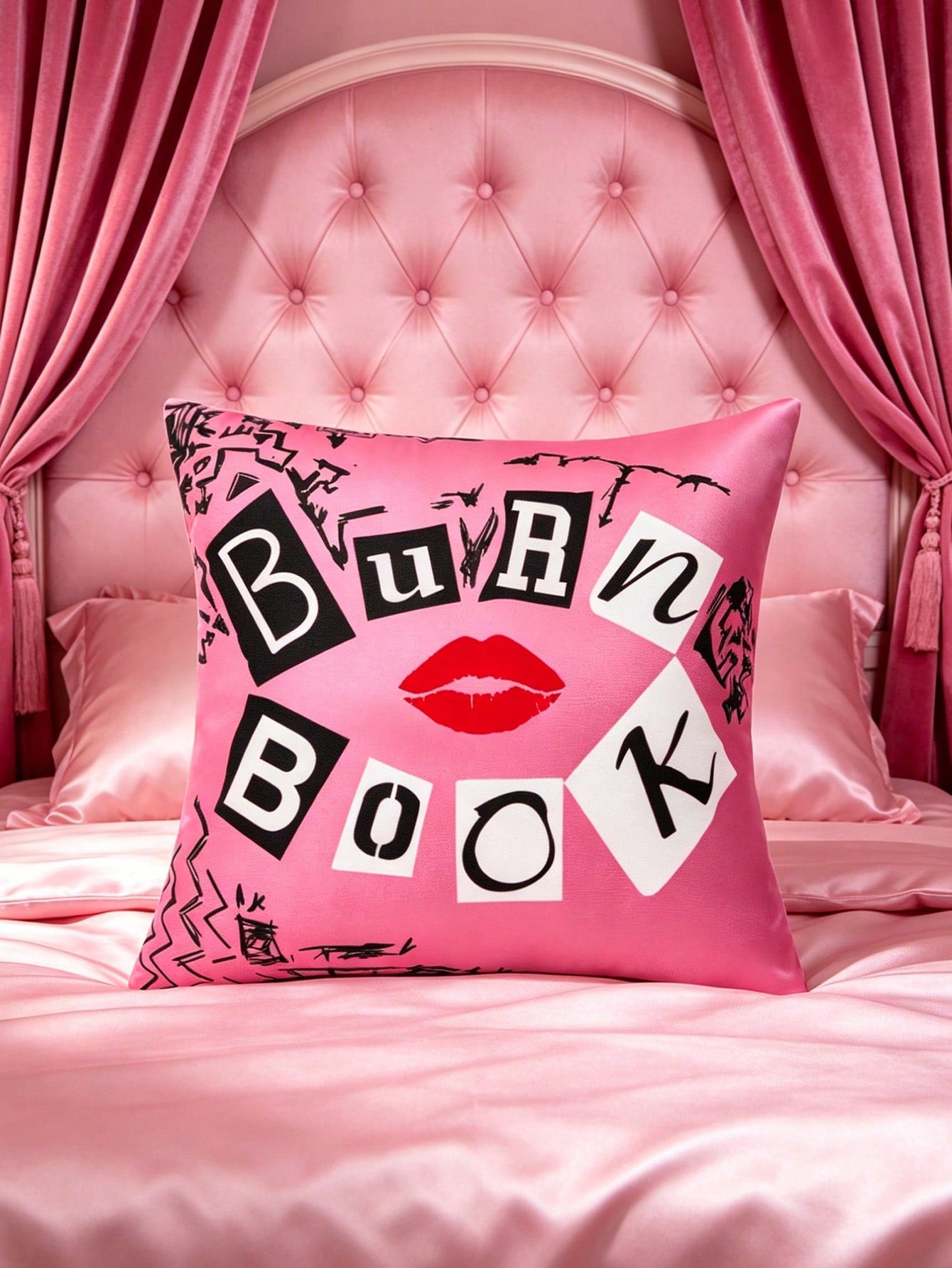 Mean Girls| 1 Pc Cute Decorative Pillow Cover (Pillow Insert Not Included), 45*45 Cm, Plush Fabric, Comfortable & Soft, Suitable For Home Decor, Car,Gift Ideas