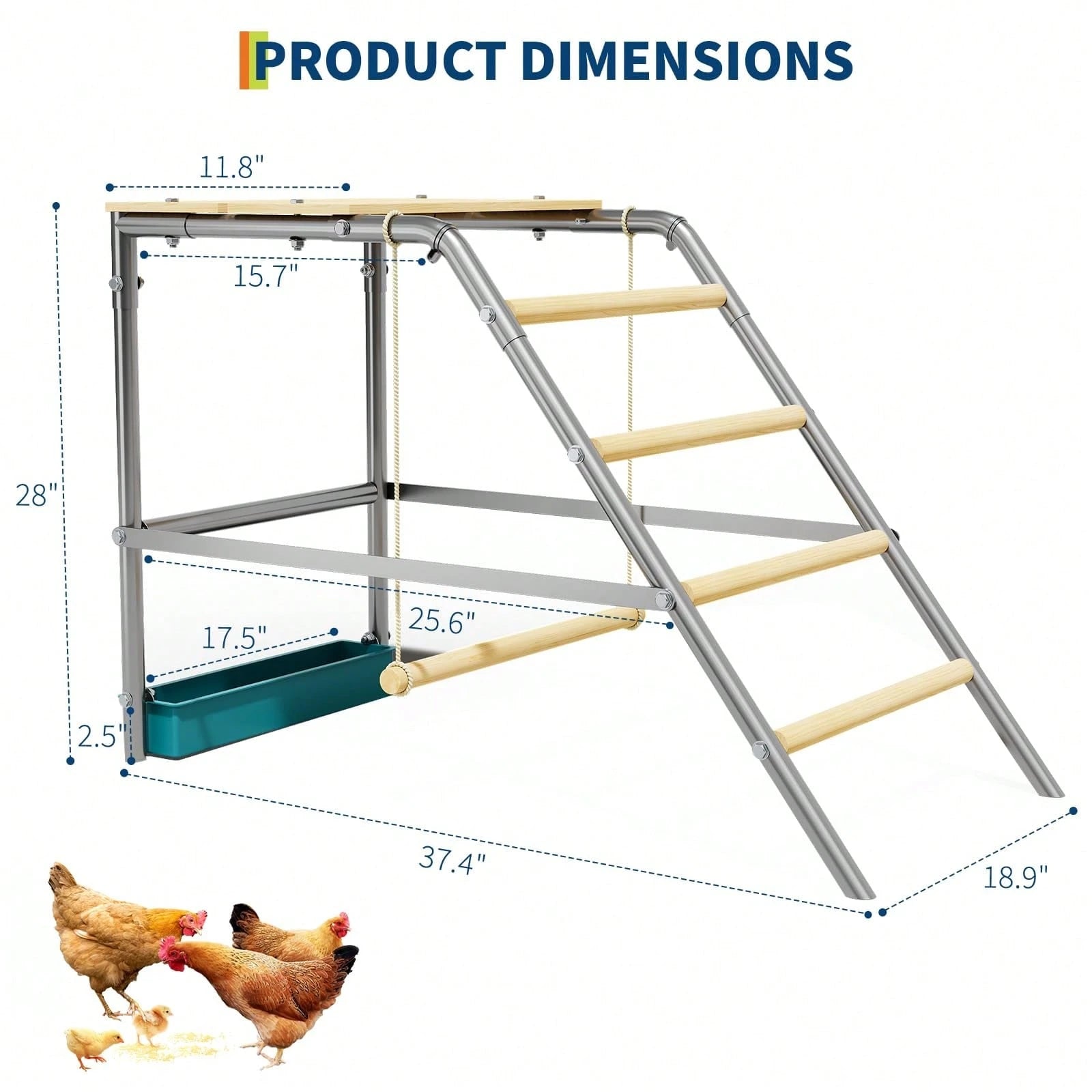 Meiyiu Roosting Bars For Chickens In Coop, Chicken Perch For Coop, Chicken Roosting Bars With Swing And Ladder For Backyard Farm, Easy To Clean