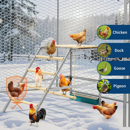 Meiyiu Roosting Bars For Chickens In Coop, Chicken Perch For Coop, Chicken Roosting Bars With Swing And Ladder For Backyard Farm, Easy To Clean