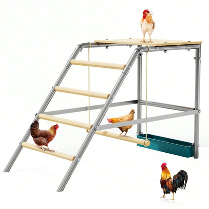 Meiyiu Roosting Bars For Chickens In Coop, Chicken Perch For Coop, Chicken Roosting Bars With Swing And Ladder For Backyard Farm, Easy To Clean
