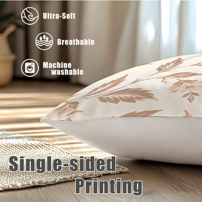 MEMNUN 4pcs Milk Tea Powder Vintage Ditsy Floral Pattern Pillow Covers [Pillow Insert Not Included], 40*40cm/45*45cm/50*50cm, [Single-Sided Printing] Made Of Polyester Material Watercolor Peony Branch